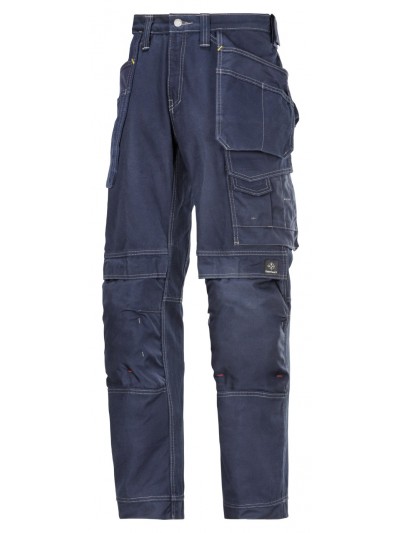 Pantalon d'artisan avec poches holster, Confort coton marine