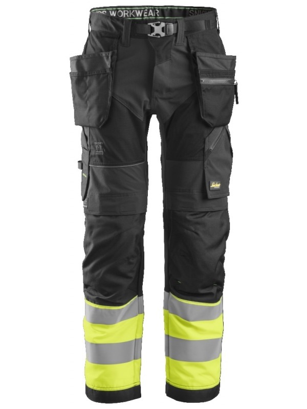 Pantalon de travail avec poches holster haute visibilité, FlexiWork, Classe 1 SNICKERS 6931 Série 6