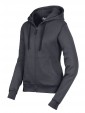 Sweat-shirt à capuche zippé pour femmes gris acier