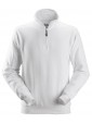 Sweat-shirt zippé 1/2 blanc