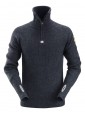 Pull en laine 1/2 zip marine