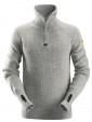 Pull en laine 1/2 zip gris